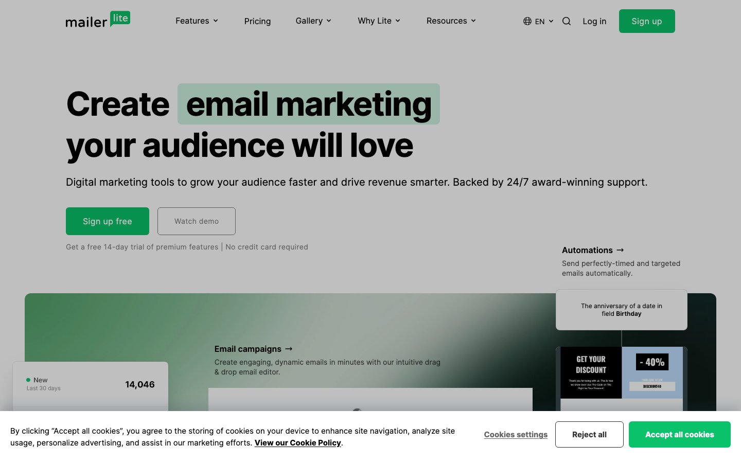 MailerLite interface