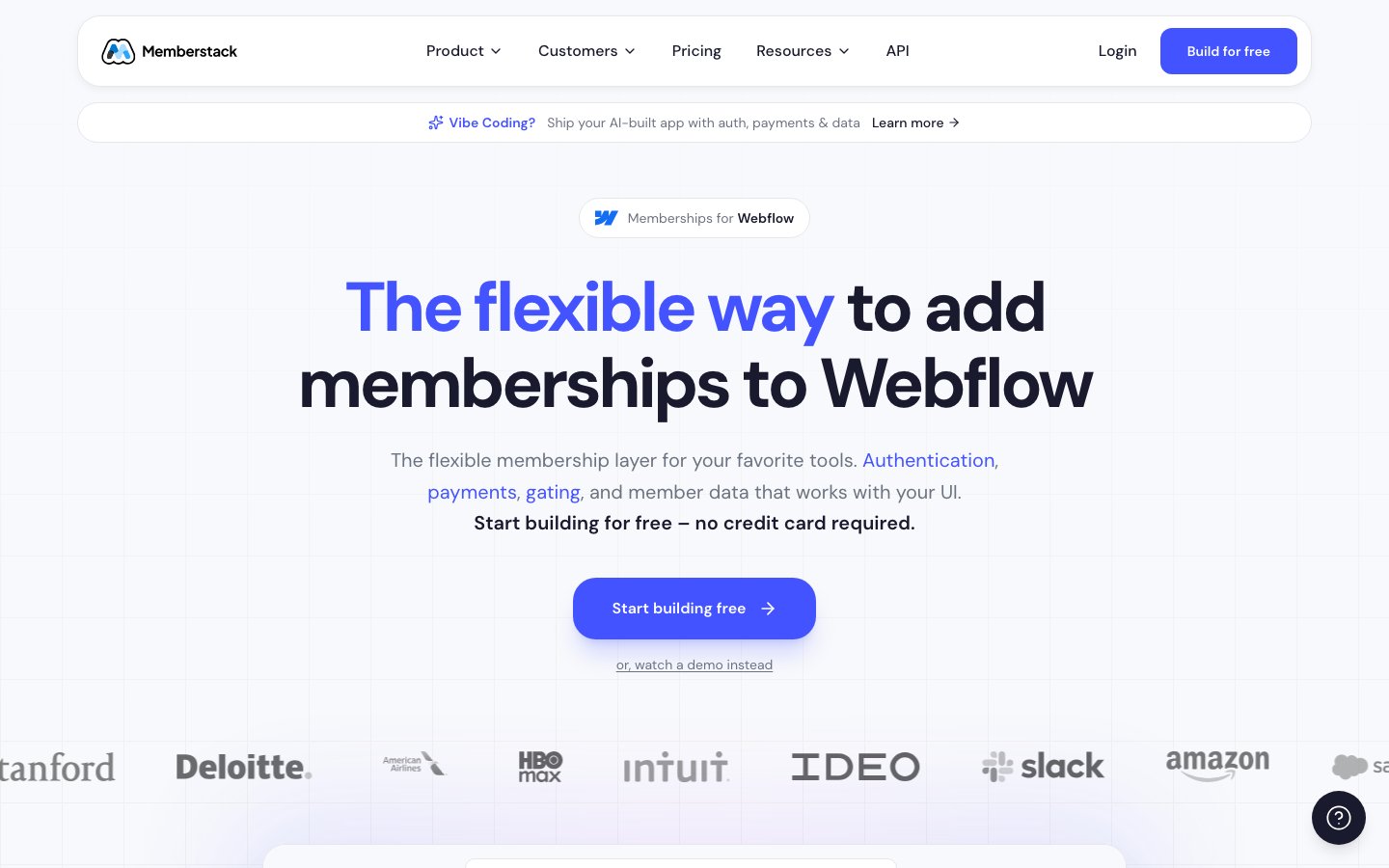 Memberstack interface
