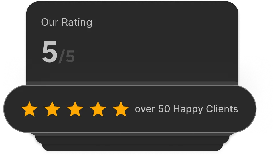 Five-star client rating from over 50 happy clients