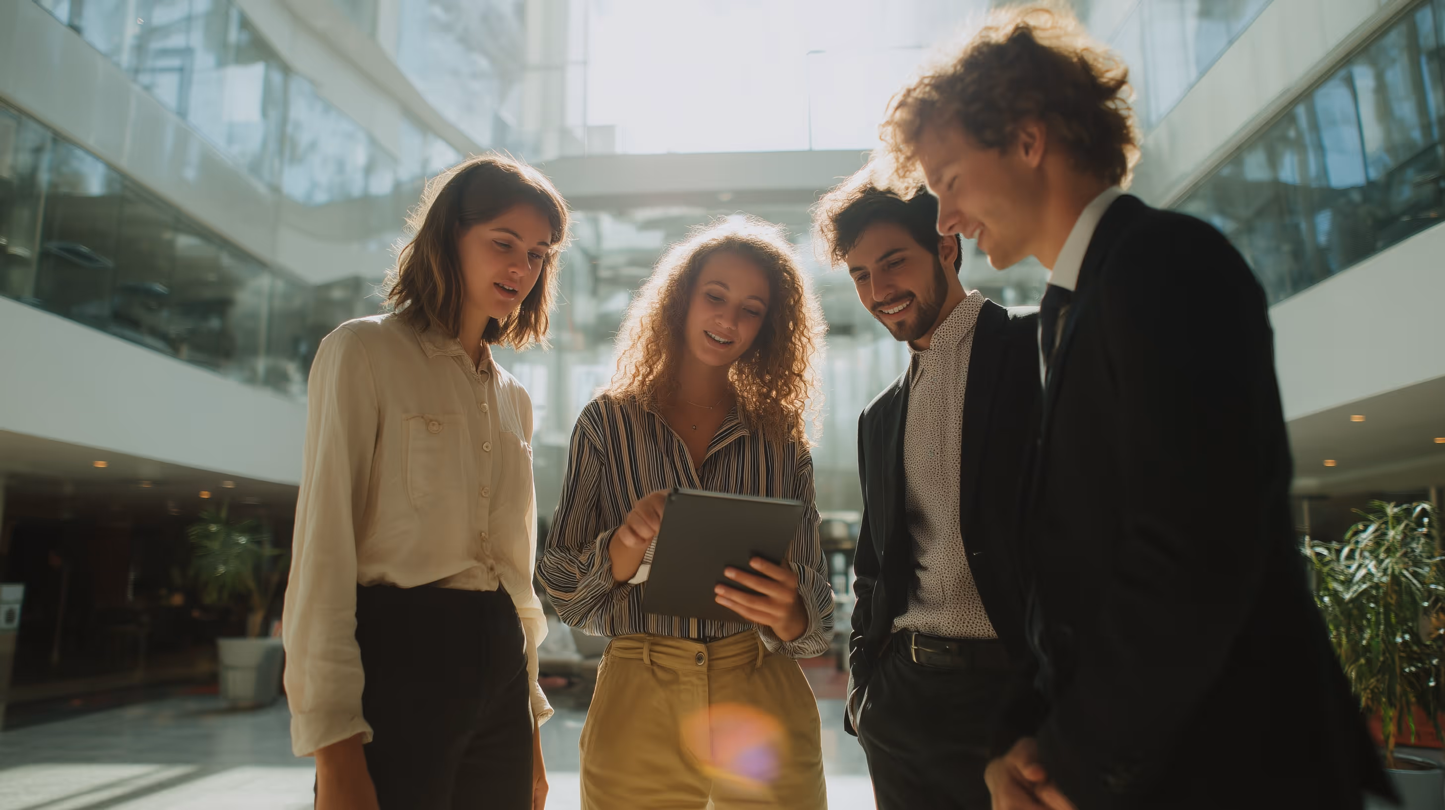 Creative agency team collaborating on a project