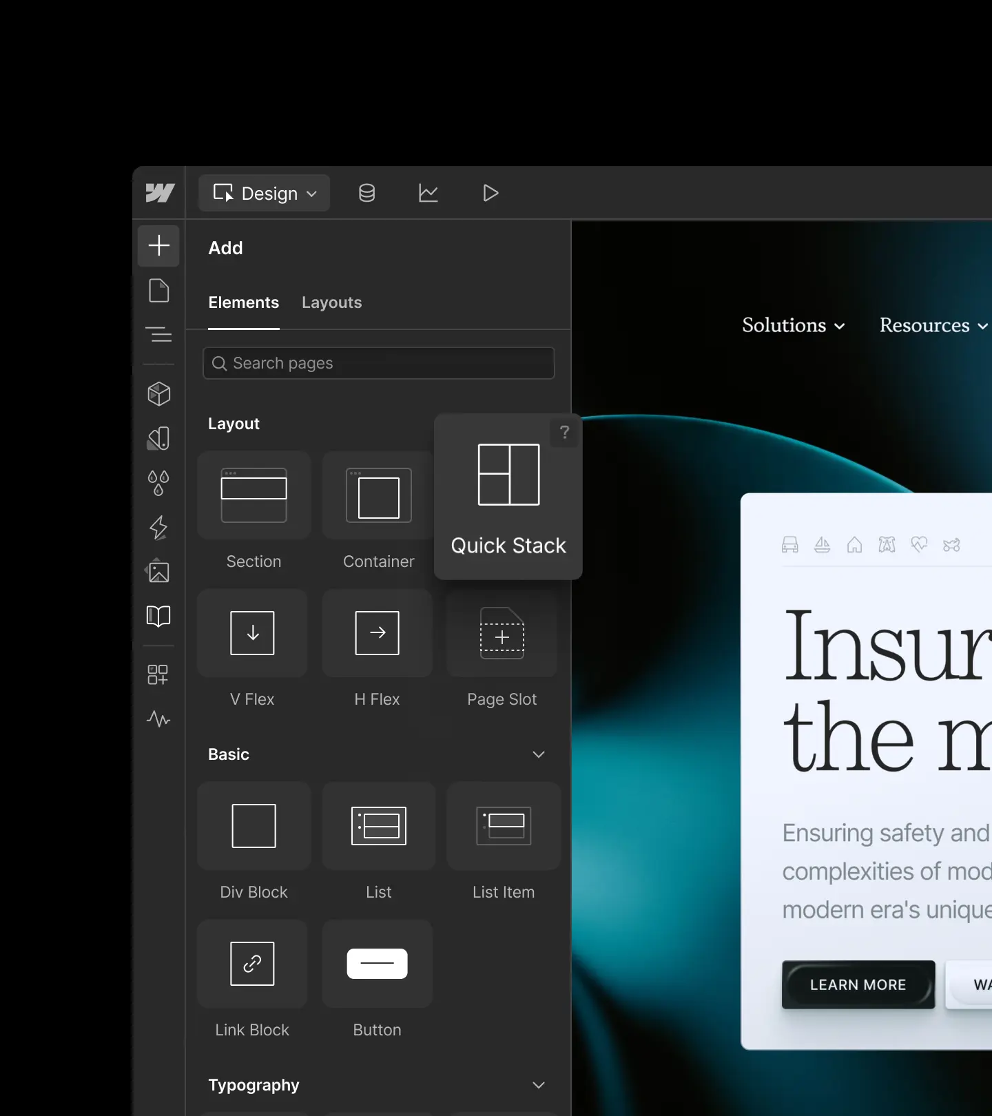 محرر Webflow المرئي لبناء مواقع سريع وموثوق